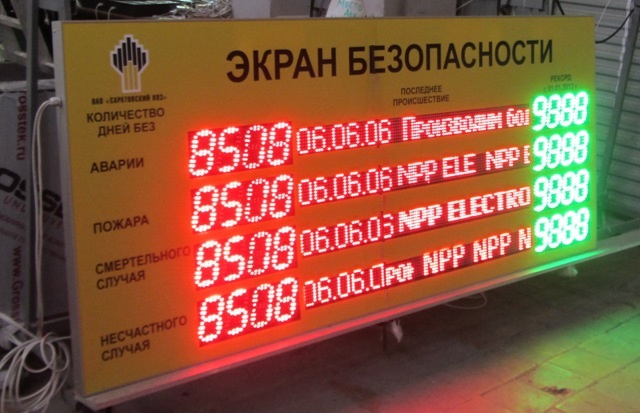 Табло безопасности на производстве